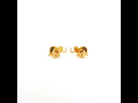 Glam Golden Elephant Studs
