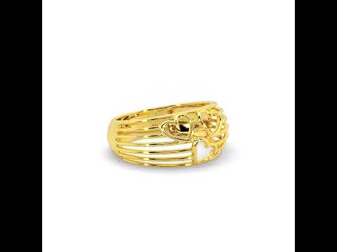 Whispering Hearts Gold Ring