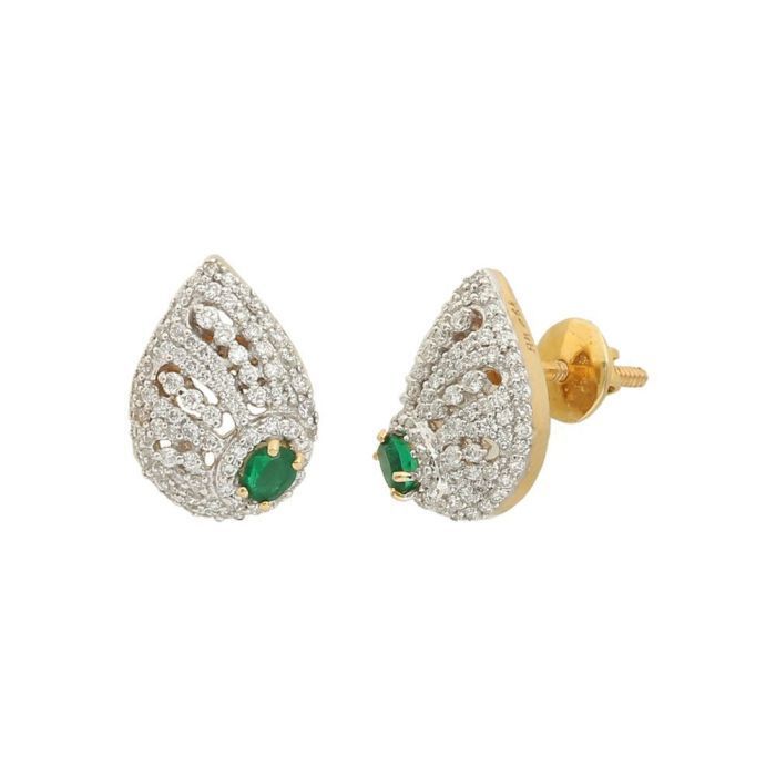 Leaflet Diamond Earring with Free Gold Coin