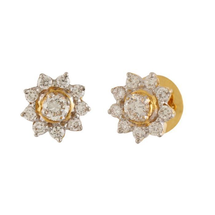 Kloe Floral Diamond Earring with Free Gold Coin