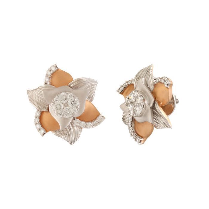 Floral trio Diamond Earring with Free Gold Coin