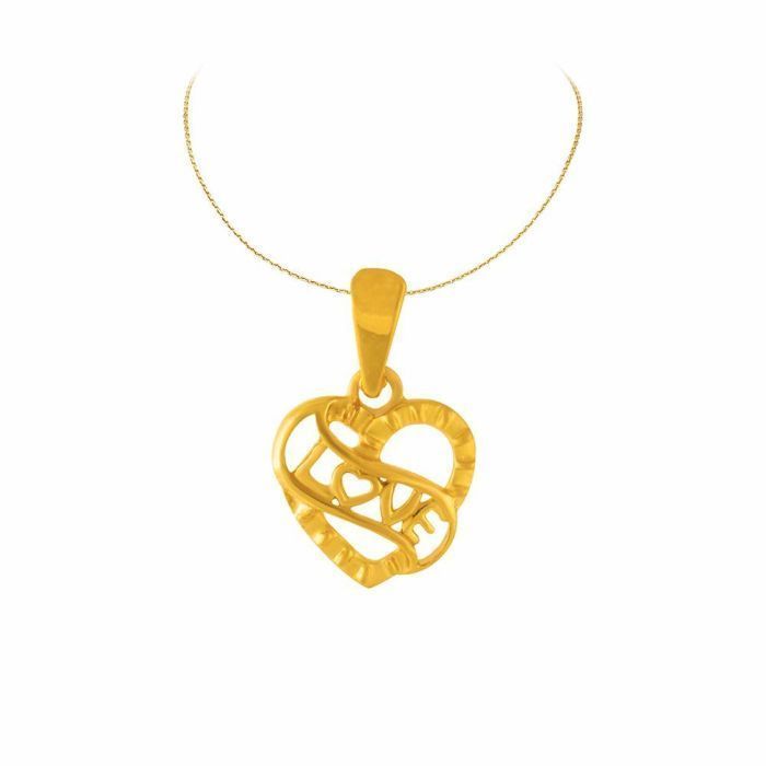 Gold Heart Pendant with Free Gold Coin