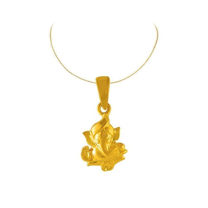 Blessed Harmony Lord Ganesha Gold Pendant with Free Gold Coin