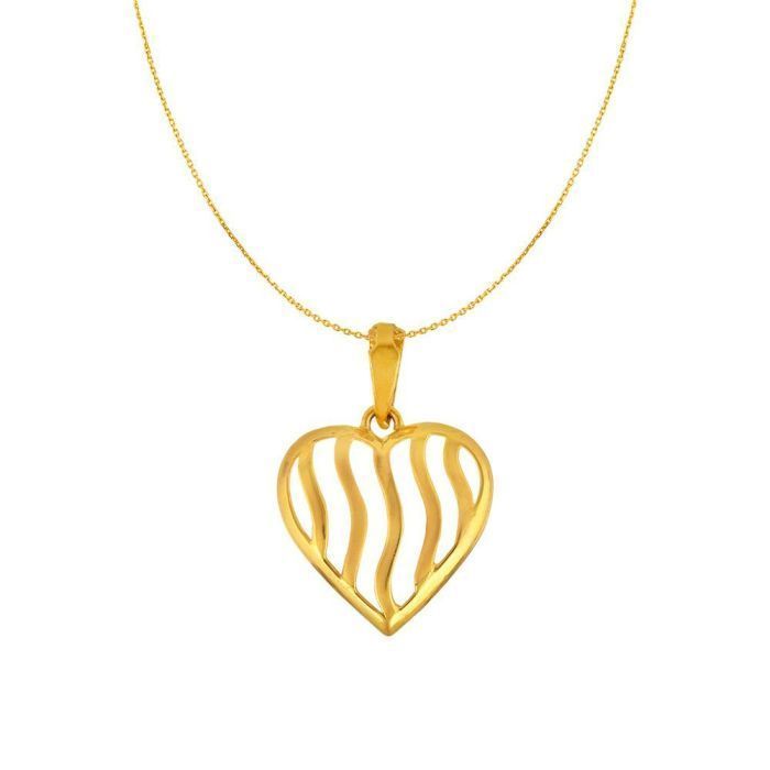 Gold Heart Pendant with Free Gold Coin