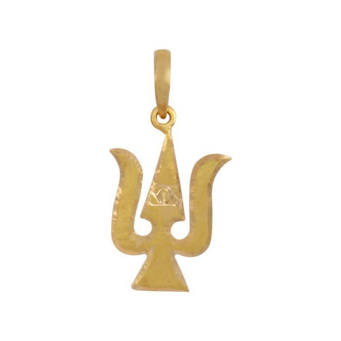 Divine Emblem Gold Trishool Pendant with Free Gold Coin