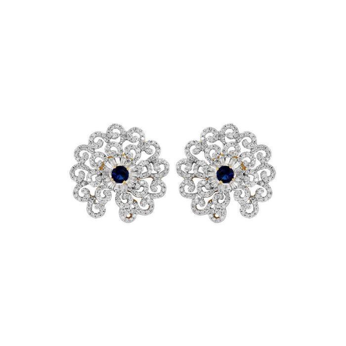 Blooming Sparkel Diamond Earring with Free Gold Coin