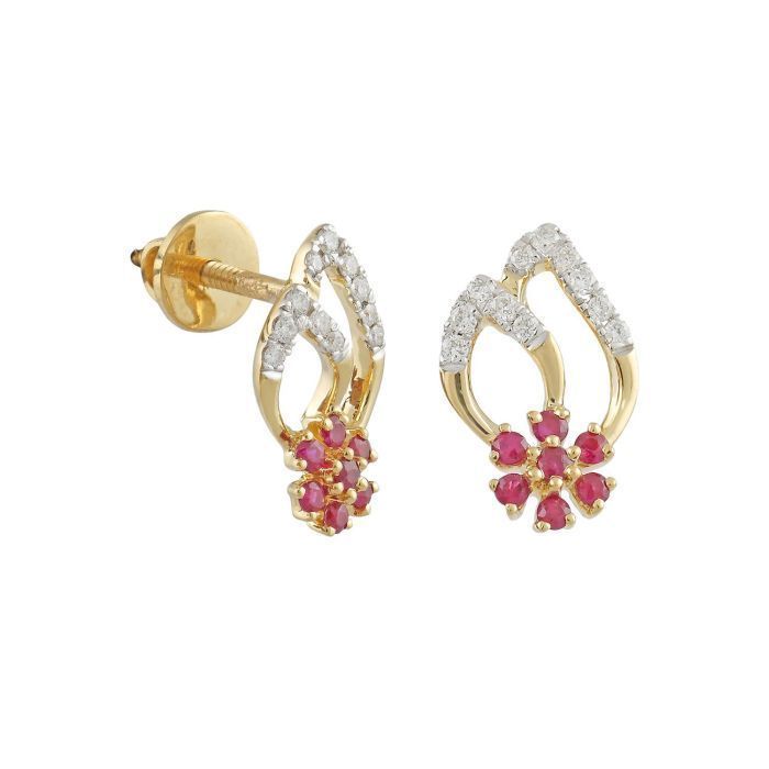 Candy Red Diamond Earring with Free Gold Coin