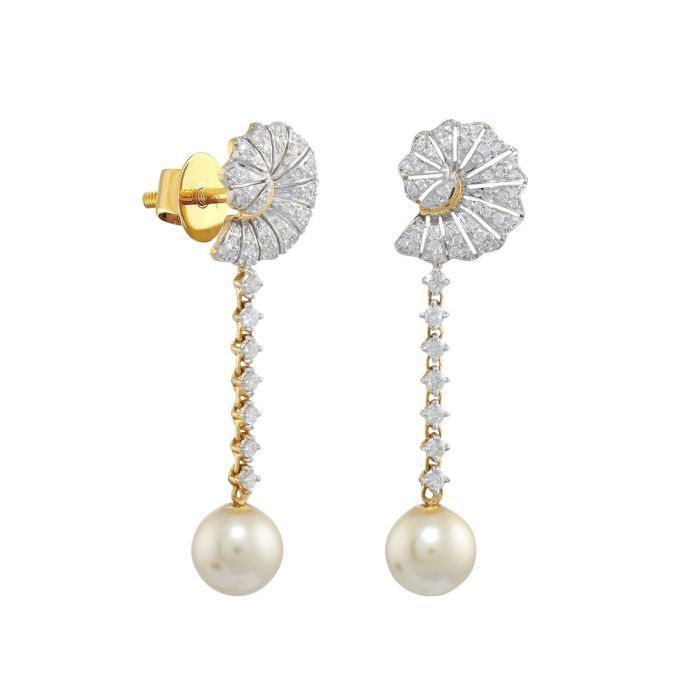 Tasia Pearl Diamond Earring with Free Gold Coin