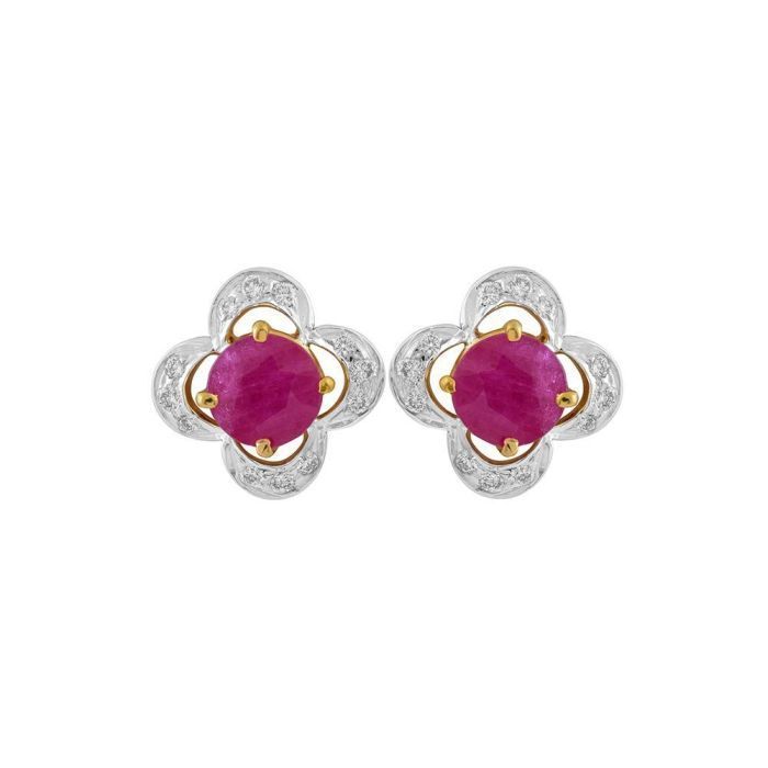 Enthralling Red Diamond Earring with Free Gold Coin