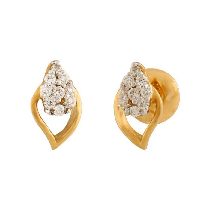 Shell stud diamond earrings