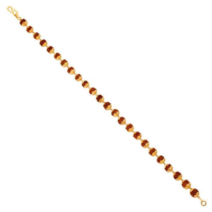 Gold Rudraksha Bracelet with Free Gold Coin