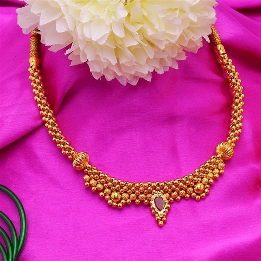 Gold Thushi Necklace with Free Gold Coin