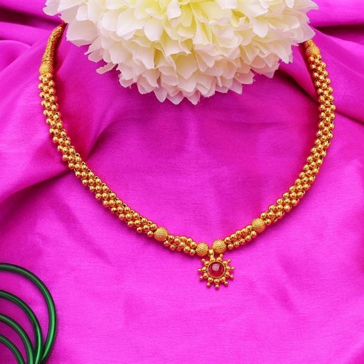 Gold Thushi Necklace with Free Gold Coin