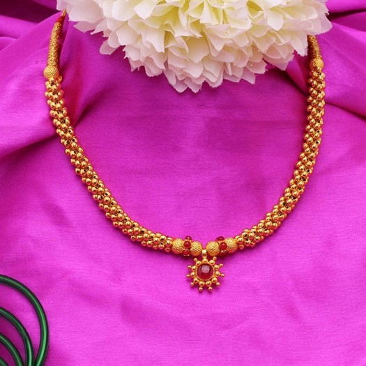 Gold Thushi Necklace with Free Gold Coin