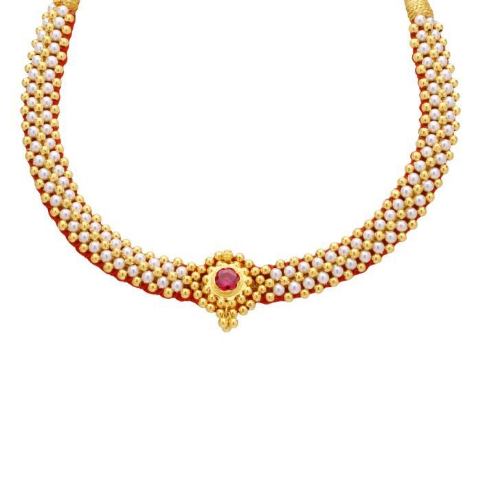 Gold Thushi Necklace with Free Gold Coin