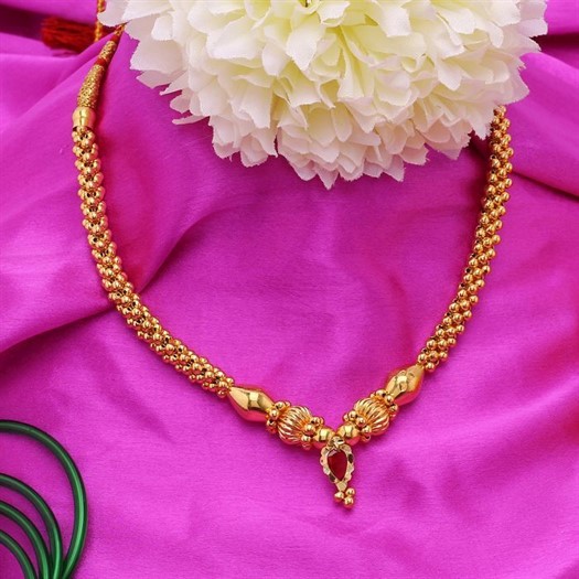 Gold Thushi Necklace with Free Gold Coin