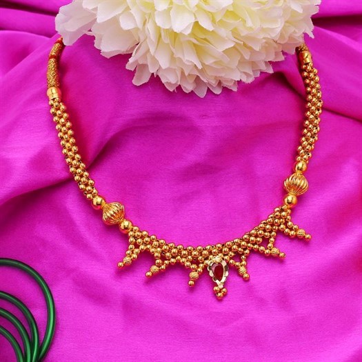 Gold Thushi Necklace with Free Gold Coin