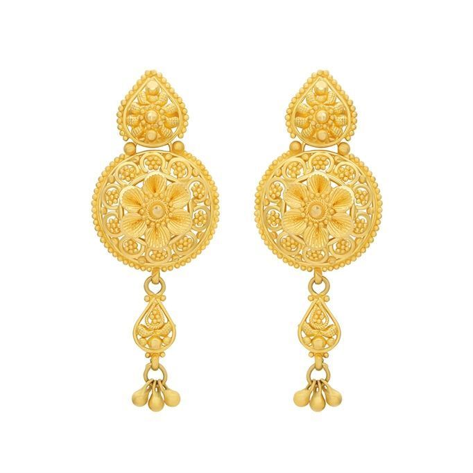 Gold Earrings with Free Gold Coin