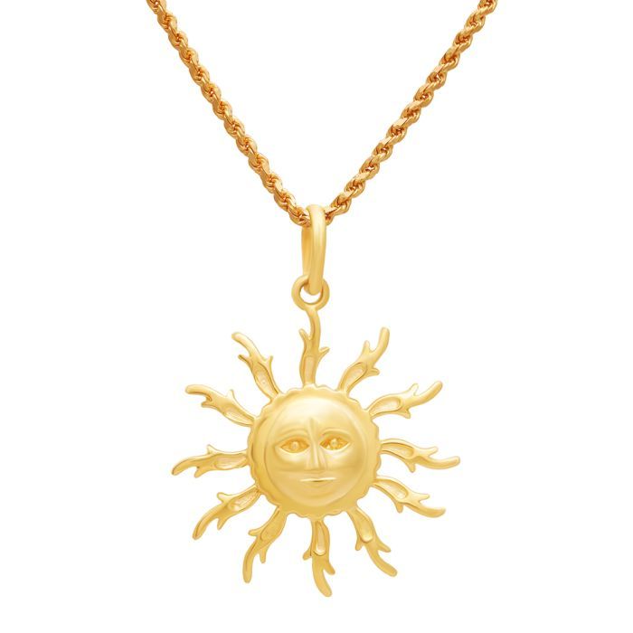 Infinite Light Sun Symbol Gold Pendant