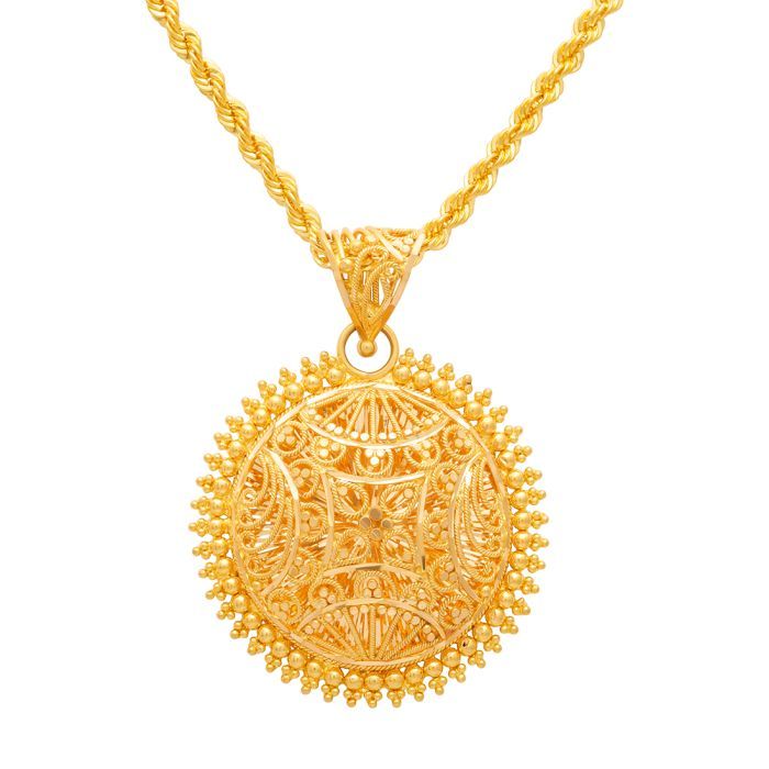 Calcutti Design Gold Pendant with Free Gold Coin