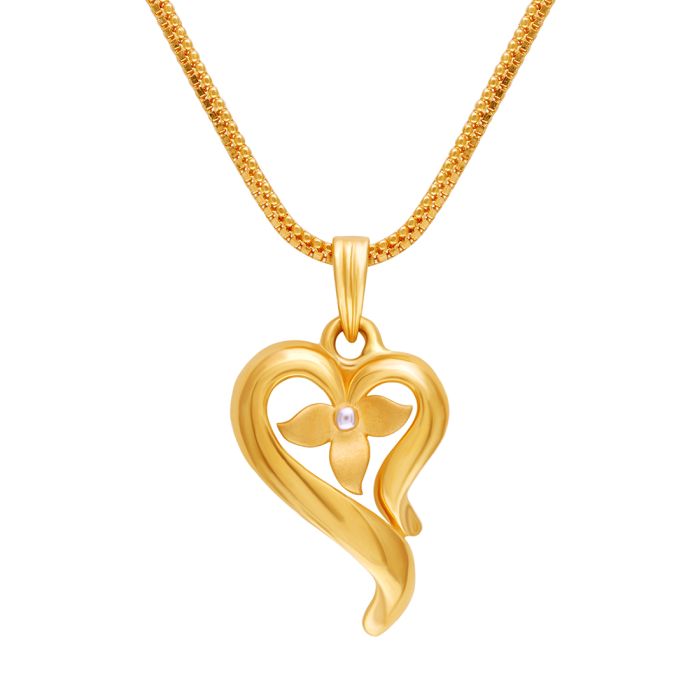 Heart Shape Gold Pendant with Free Gold Coin