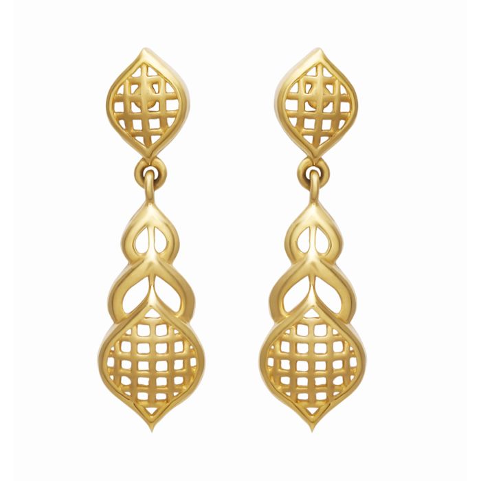 Gold Dangler Earring with Free Gold Coin