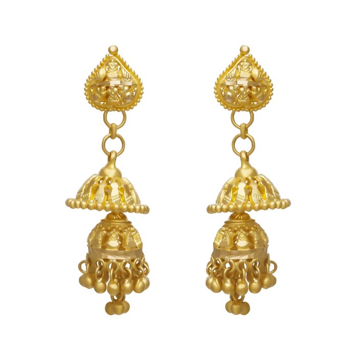 Gold Jhumka Earrings