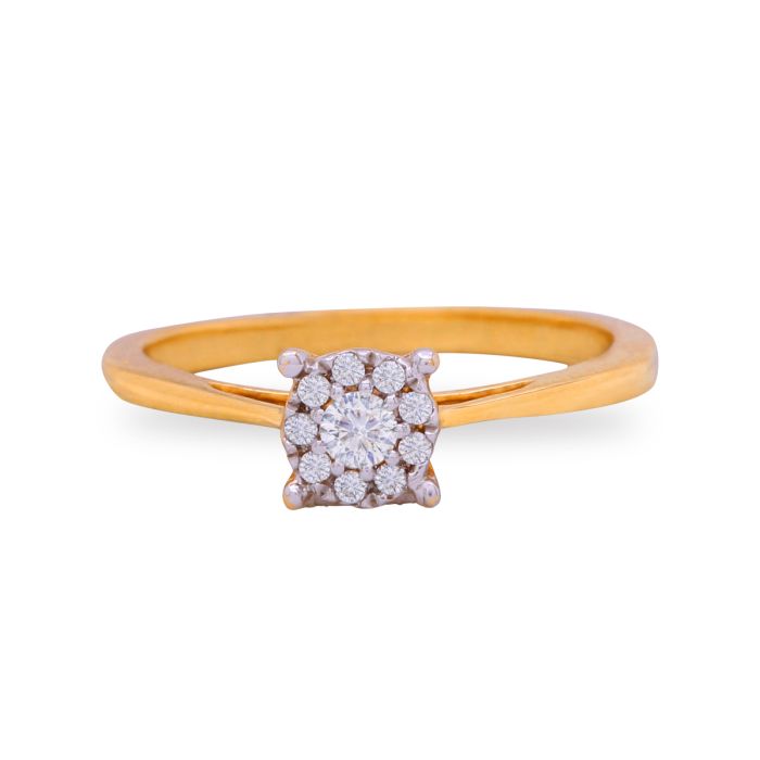 Solitaire Cluster Diamond Ring