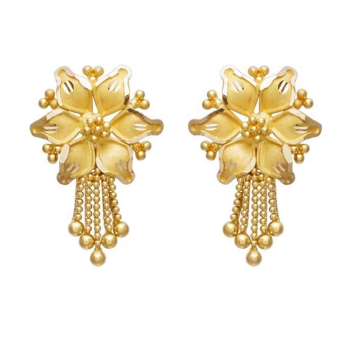 Jaswand Floral Earring with Free Gold Coin