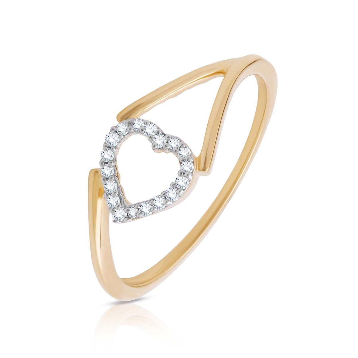 Enclosed Heart Diamond Ring