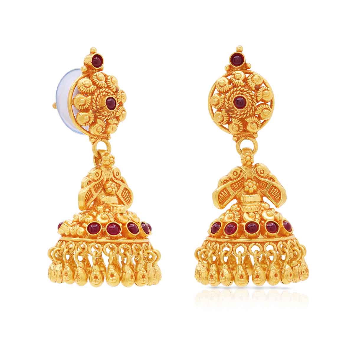 Gold Jhumka Earrings with Free Gold Coin