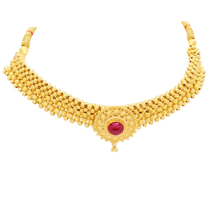 Gold Thushi Necklace with Free Gold Coin