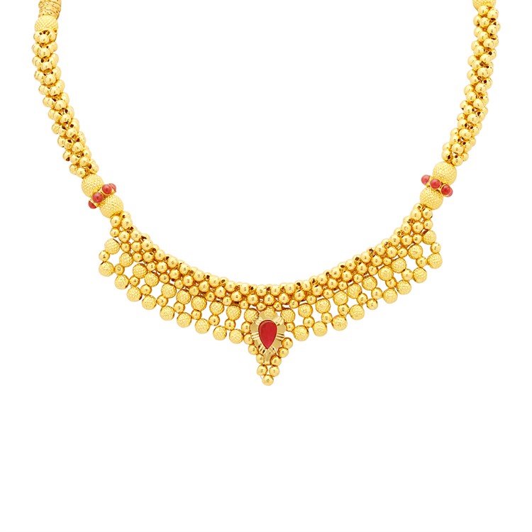 Gold Thushi Necklace with Free Gold Coin