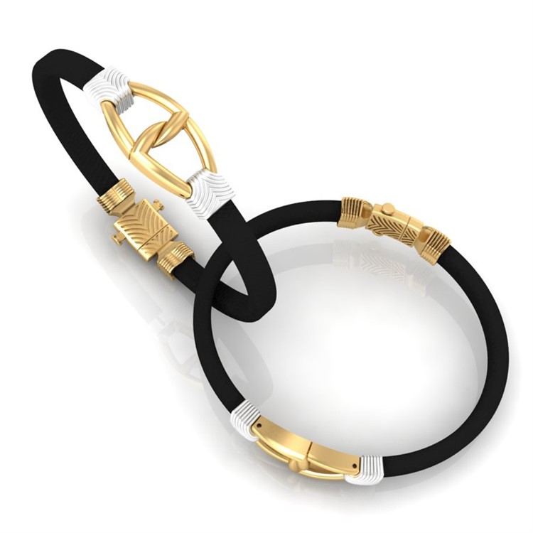 Gold Leather Bracelet For Men