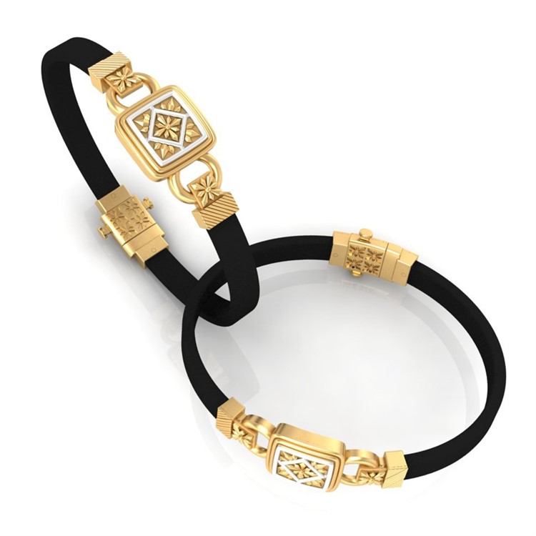 Gold Leather Bracelet For Men