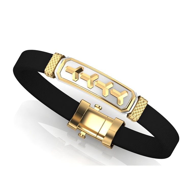 Gold Leather Bracelet For Men