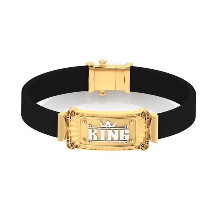 Gold Leather Bracelet For Men