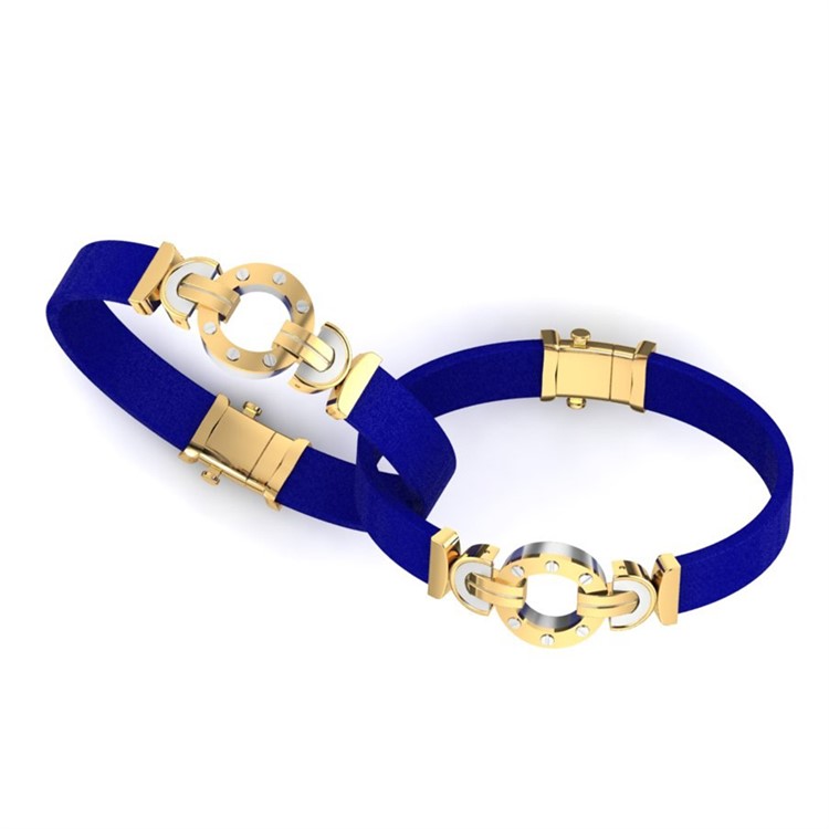 Gold Leather Bracelet For Men with Free Gold Coin