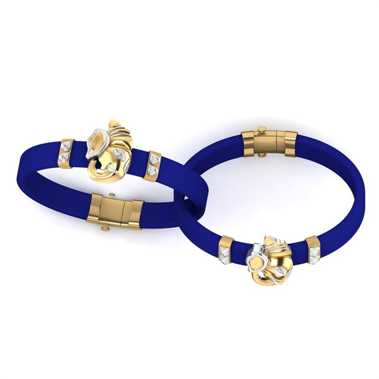 Gold Leather Bracelet For Men with Free Gold Coin