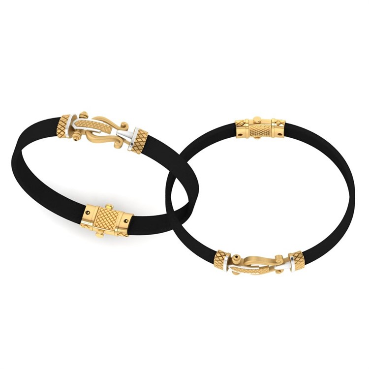 Gold Leather Bracelet For Men