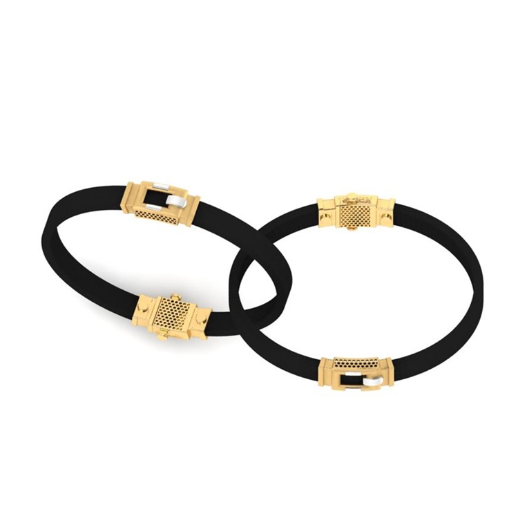 Gold Leather Bracelet For Men