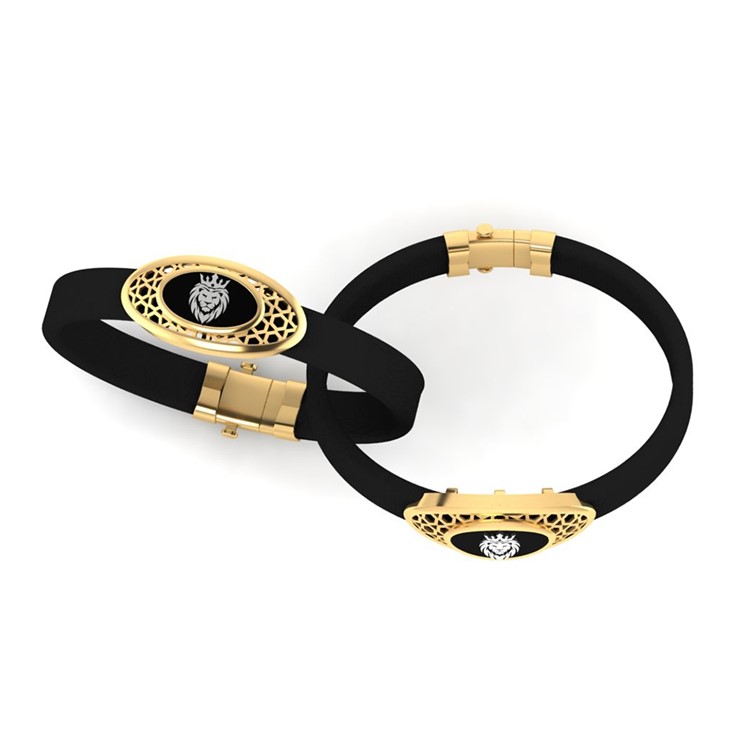 Gold Leather Bracelet For Men