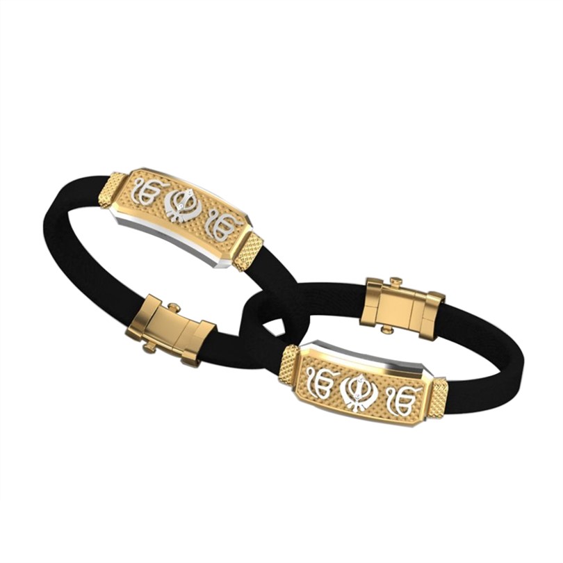 Gold Leather Bracelet For Men