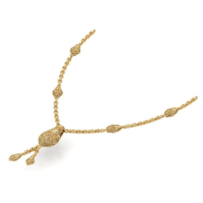 Gold Fancy Necklace with Free Gold Coin