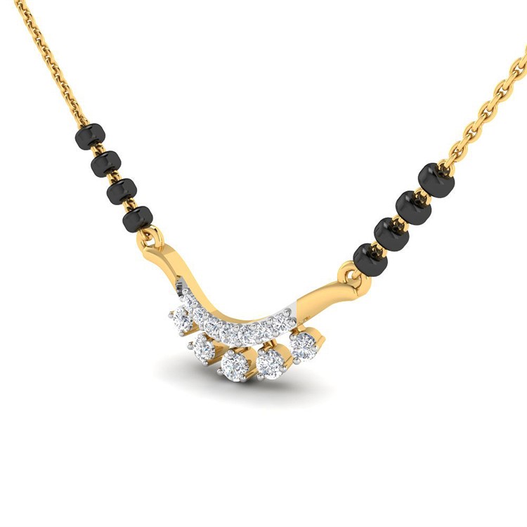 Ancy Diamond Mangalsutra with Free Gold Coin