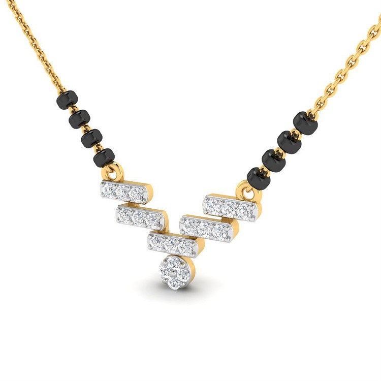 Diamond Mangalsutra with Free Gold Coin