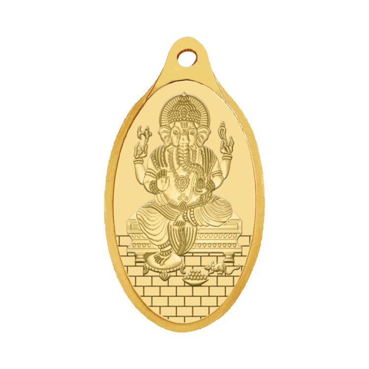 WHP 24kt (999) 2 gram Lord Ganesh Yellow Gold Pendant