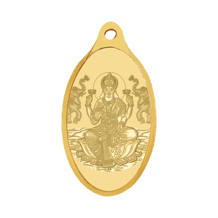 WHP Jewellers 24kt (999) 2 gram Goddess Lakshmi Yellow Gold Pendant