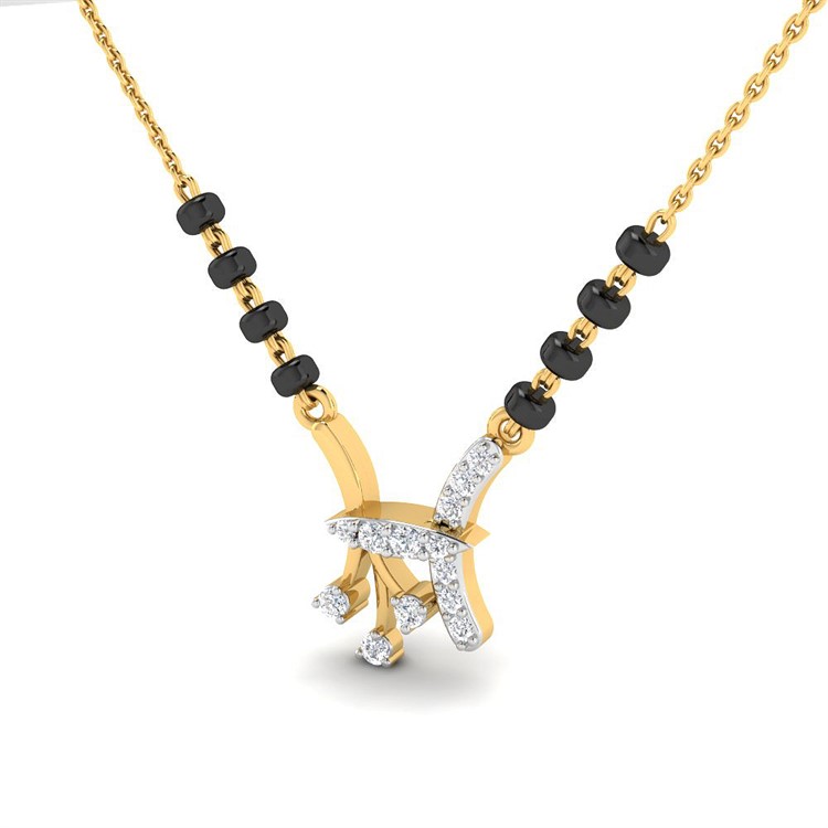 Alayna Diamond Mangalsutra with Free Gold Coin