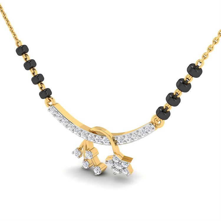 Celina Diamond Mangalsutra with Free Gold Coin